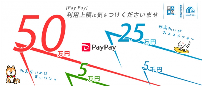 PayPay：利用上限にお気を付けくださいませ！4パターンあります！