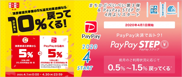 PayPay◆まちかどペイペイ第3弾とPayPay STEPが4月よりスタート